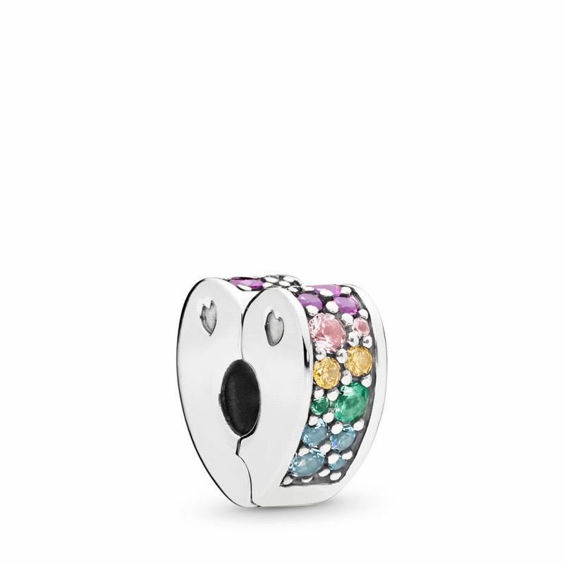 Pandora Multi-Colored Arc of Love Clip Sale NZ, Sterling Silver (895267-RJA)